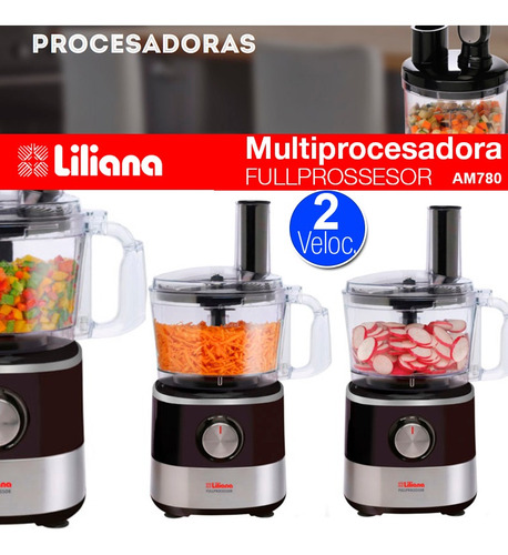 Imagen 2 de 6 de Multiprocesadora Liliana Licuadora Cuchilla Acero 750w