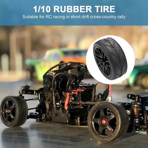 Neumáticos De Goma 1/10 Para Coches De Carreras Rc En Llanta