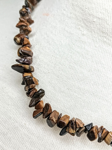 Collar Corto Mc'maru Gargantilla Energía Piedras Naturales Piedras Ojo De Tigre En Escallas