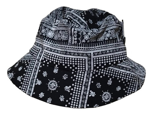 Sombrero Pesacador Bucket Gorro Negro Mandala Standar Adulto