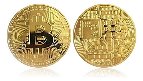 Moneda De Bitcoin Dorada/plateada, Bronce, Física, Bitcoins, Coleccionable, Colección De Arte, Colección De Arte, Decoración Navideña Física,