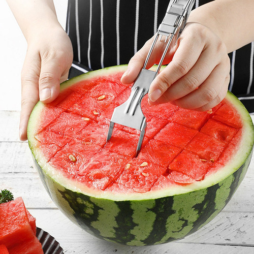 Cortador De Fruta De Acero Inoxidable, 2 Piezas, Tenedor Ple