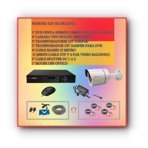 Imagen 2 de 2 de Kit 8 Camaras Bullet 2mp 1080p Exterior Y Interior 2022 Jwk