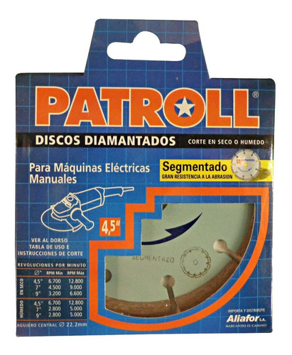 Disco Segmentado Diamantado Asfalto  Patroll  115  Ps-4.5
