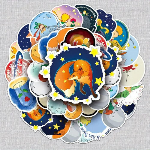 50 Calcomanías Sticker Impermeables De El Principito.