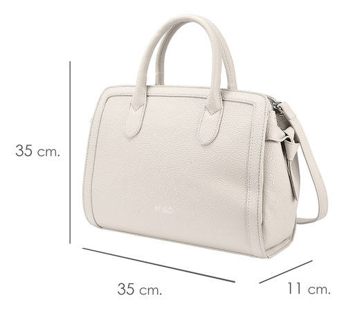 Bolsa Satchel Enso Mujer Eb244108stw Off-white Acabado de los herrajes Níquel Diseño de la tela Liso