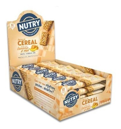 Barra De Cereal Nutry Banana E Mel 528gr Caixa Com 24x22g 