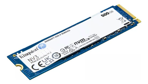 Unidade Sólida Kingston Nv3 Nvme Pcie 4.0 500 Gb Ssd Azul Azul
