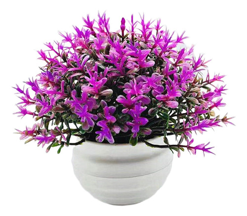 5 Adorno En Maceta De Flores Falsas, Decoración Rojo