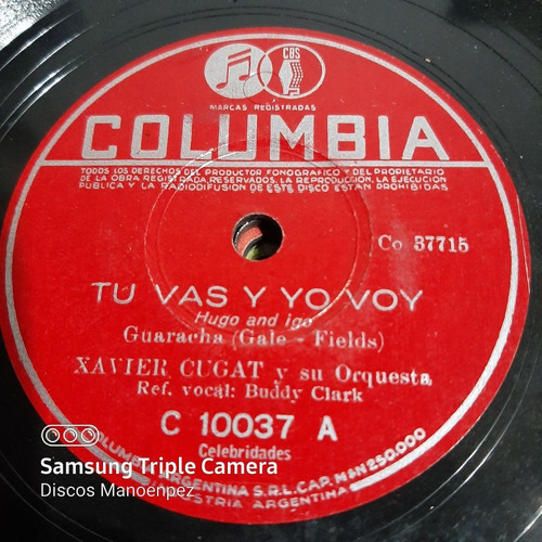 Pasta Xavier Cugat Y Su Orq Buddy Clark Columbia C158