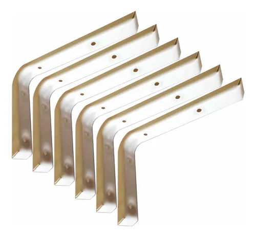 6 Ménsulas L Fija Rapi Estant 15x20cm Blanca Soporte Repisa