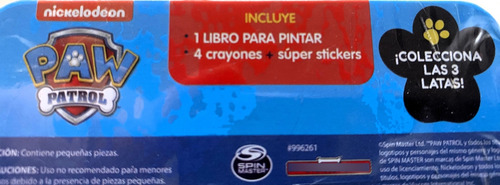Caja Metálica Y Libro Paw Patrol: Con Lápices Y Stickers