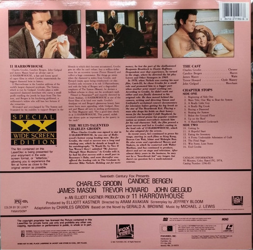 11 Harrowhouse (1974) - Laserdisc Laser Disc Charles Grodin (Usado)