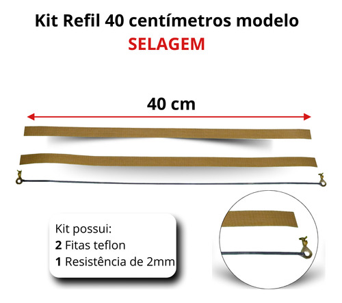 Kit Refil De Selagem Para Seladora 40 Cm Manual Ou Pedal