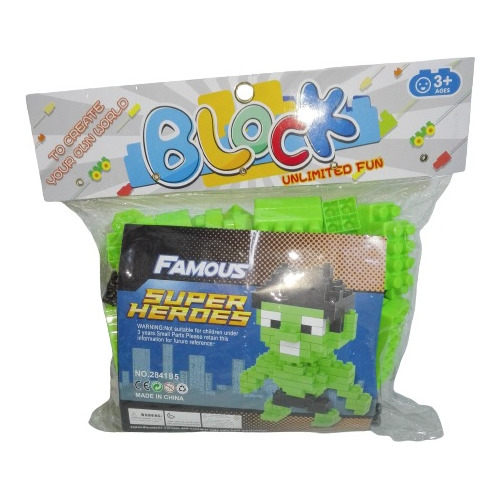 Juguete Bloques Super Heroes Hulk 32cm Block Unlimited Fun