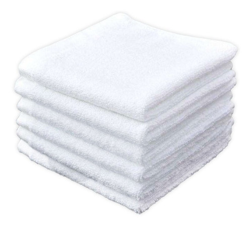 10 Toallas Faciales Hoteleras 30x30cm 50gr 100% Algodón Liso