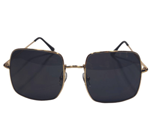 Óculos De Sol Quadrado Retrô Blogueira Dourado
