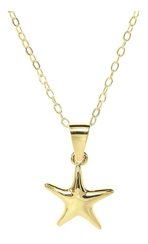 Collar Dije Estrella De Mar, Chapa De Oro 22k. Regalo Ideal