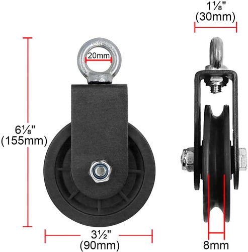 Ottff Ascensor Polea Sistema Desplegable De Piezas, 3 En Od