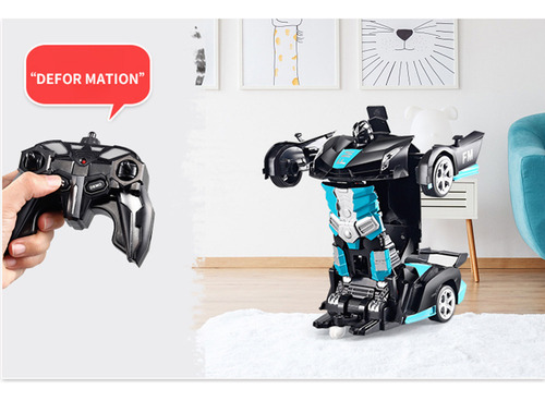 Transform Rc Car Robot, Coche Rc De 2.4 Ghz Con Un Solo Botó