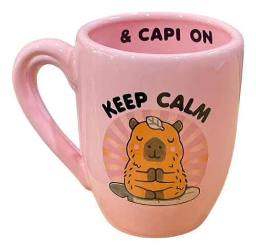 Taza Capy Cute | Capybara | Carpincho Rosa Modelo 1