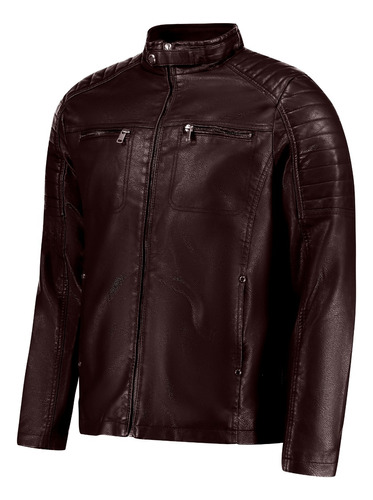 Jaqueta Motoqueiro De Couro Masculina Casaco Blusa Frio