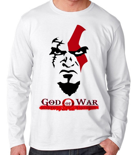 Camiseta Blusa Manga Longa God Of War Kratos Jogo Game Ps4