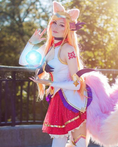 Tatuagem Temporária Cosplay Ahri Lol Rosa