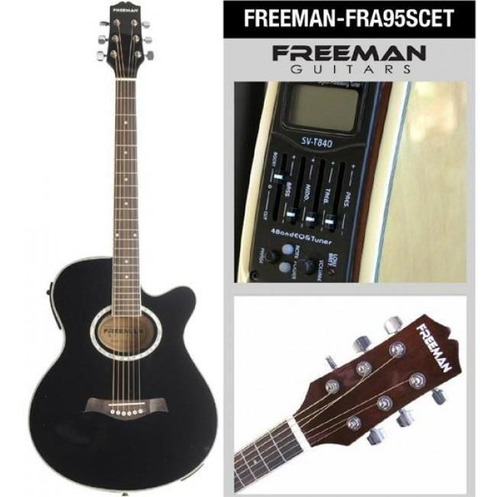 Guitarra Electroacústica Freeman Fra95scet Color Negro