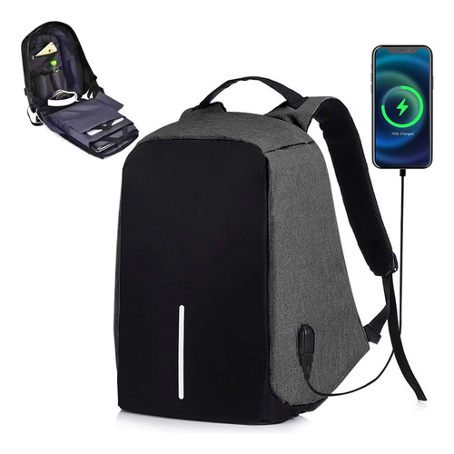 Mochila De Viaje De Negocios De 25l Alta Capacidad,mochila De Almuerzo Antirrobo Impermeable A Portátil Con Puerto De Carga Usb