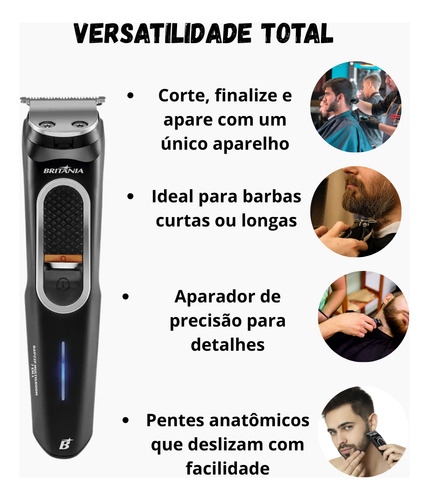 Aparador De Pelos 7 Em 1 Para Barba, Cabelo, Nariz E Corpo