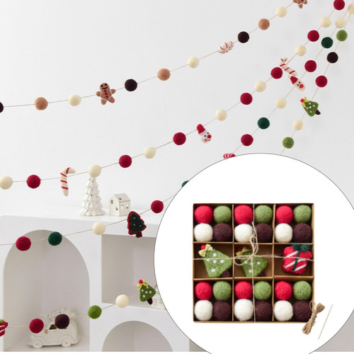 Kit De Guirnalda De Bolas De Fieltro De Navidad Diy