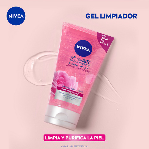Gel Facial Limpiador Nivea Agua De Rosas 150 Ml Todos Tipo De Piel Día/noche