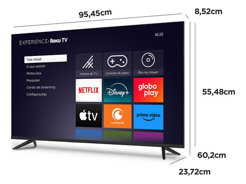 Smart Tv Fhd 43 Dled Wi-fi Multiexperience Roku - Tl056ex