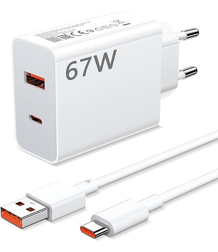 Cargador Turbo 67w + Usb C Para Xiaomi 11t 12 Redmi Note 11