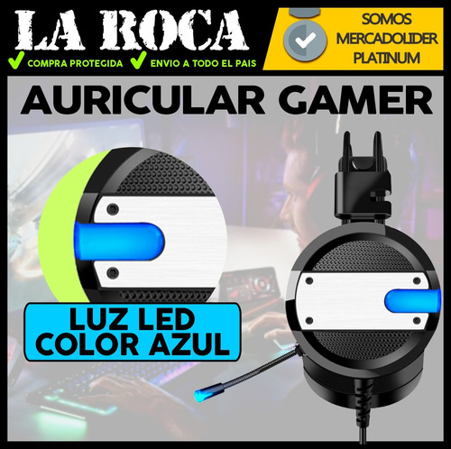 Auricular Gamer Sonido 7.1 Microfono Luz Led Gaming