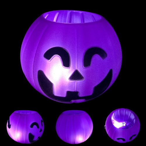 Caramelera Calabaza Led Golosinas Halloween Noche Brujas