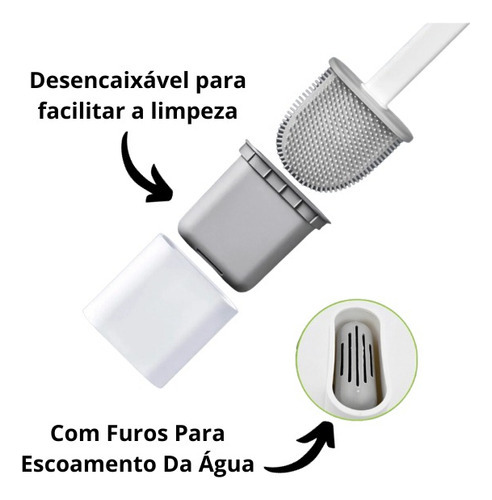 Cepillo de Silicona para Inodoro con Base Baño Privado