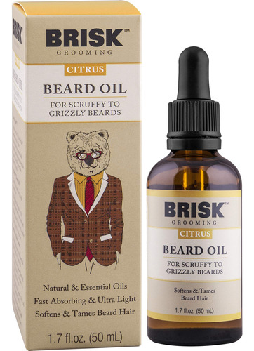 Brisk Aceite Liquido De Aseo Para Barba, Citricos Para Cabel