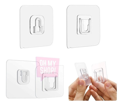 Imagen 10 de 10 de Enganche Clip Para Colgar Multiuso Percha Pack X 2 Adhesivo