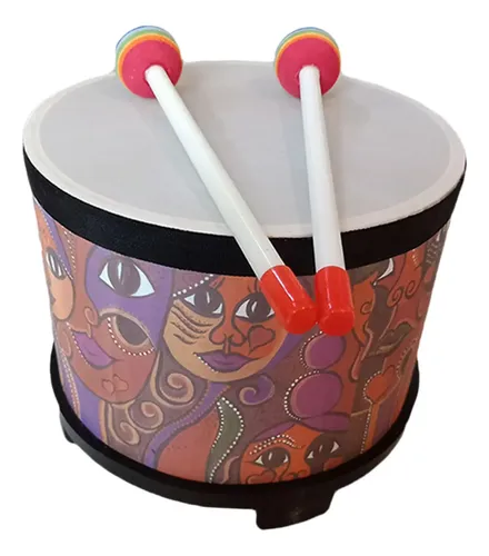 Tambor De Madera Para Niños De 15 Cm – Instrumento Musical Con Correa Ajustable, Ideal Para 2-5 Años