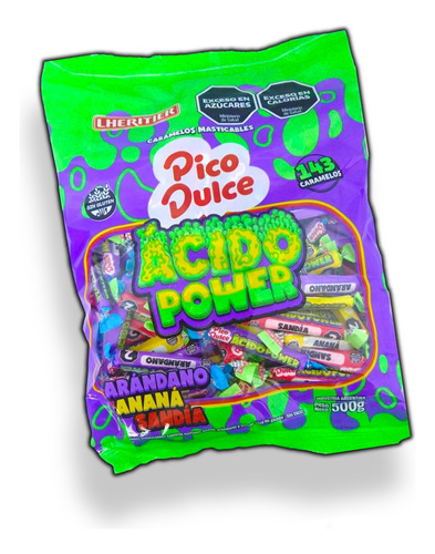 Caramelos Pico Dulce Acido Power 500g +barata La Golosineria