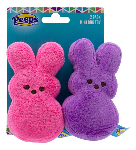 Peeps For Pets Conejitos De Peluche Para Perros, Rosa/púrpu