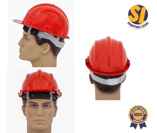 Imagem 3 de 7 de Capacete Segurança Epi Vermelho Beryl Deltaplus Kit C 5 Unid