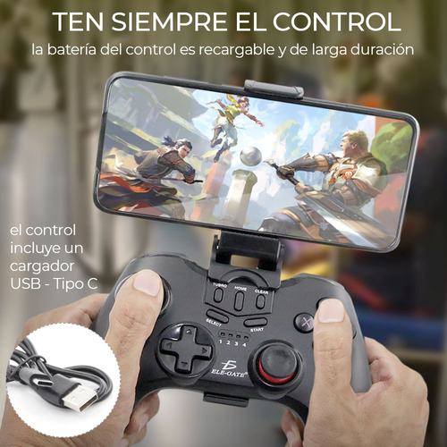 Control Celular Gamepad Videojuego Bluetooth Android Soporte