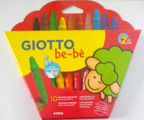 10 Crayones Extra Gruesos Giotto Bebé Sacapuntas Didactikids