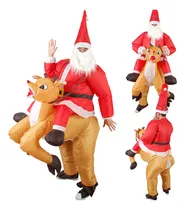 Comprar Disfraz Hinchable De Papá Noel Montando Un Reno For Adultos