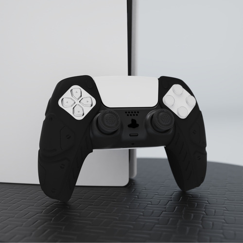 Funda De Silicona Por Separado Con Tapas Para Ps5 Control Color Negro