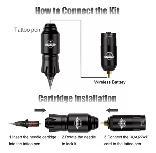 Kit De Tatuaje Inalámbrico Pen Rotativa Mas Accesorios
