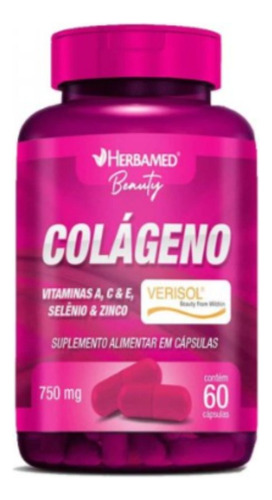 Colágeno Verisol + Vitaminas E Minerais Herbamed 60 Caps.
